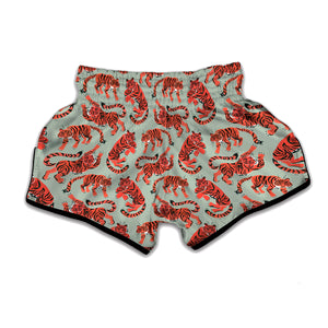 Gouache Tiger Pattern Print Muay Thai Boxing Shorts