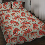 Gouache Tiger Pattern Print Quilt Bed Set