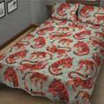 Gouache Tiger Pattern Print Quilt Bed Set