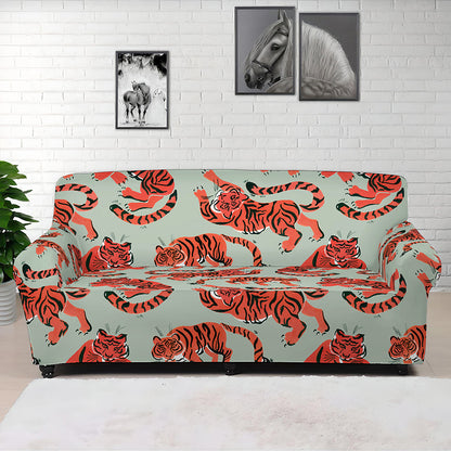 Gouache Tiger Pattern Print Sofa Cover