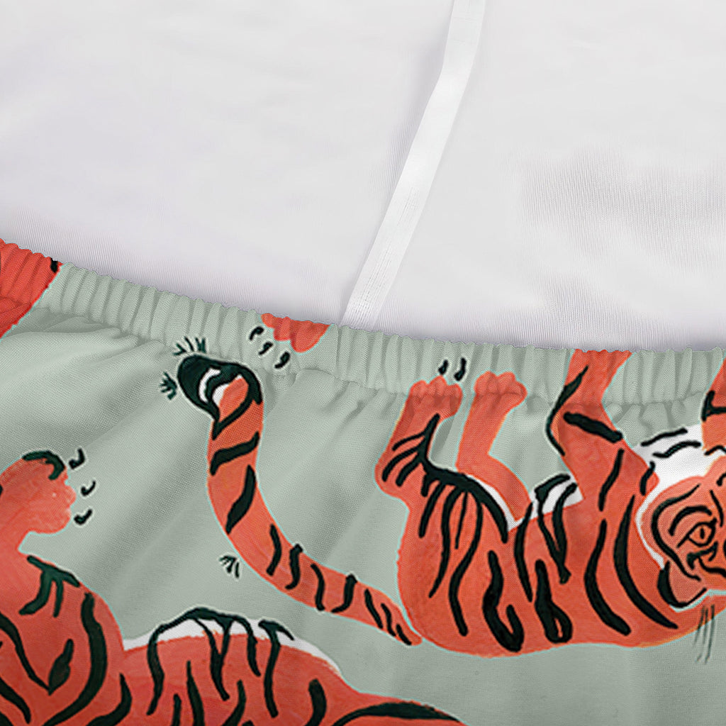 Gouache Tiger Pattern Print Sofa Cover