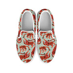 Gouache Tiger Pattern Print White Slip On Shoes