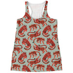 Gouache Tiger Pattern Print Women's Racerback Tank Top