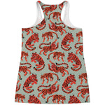 Gouache Tiger Pattern Print Women's Racerback Tank Top