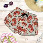 Gouache Tiger Pattern Print Women's Shorts