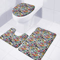 Graffiti Cartoon Characters Print 3 Piece Bath Mat Set