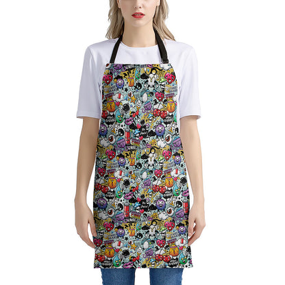 Graffiti Cartoon Characters Print Apron