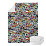 Graffiti Cartoon Characters Print Blanket