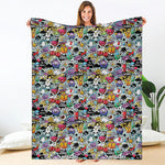 Graffiti Cartoon Characters Print Blanket