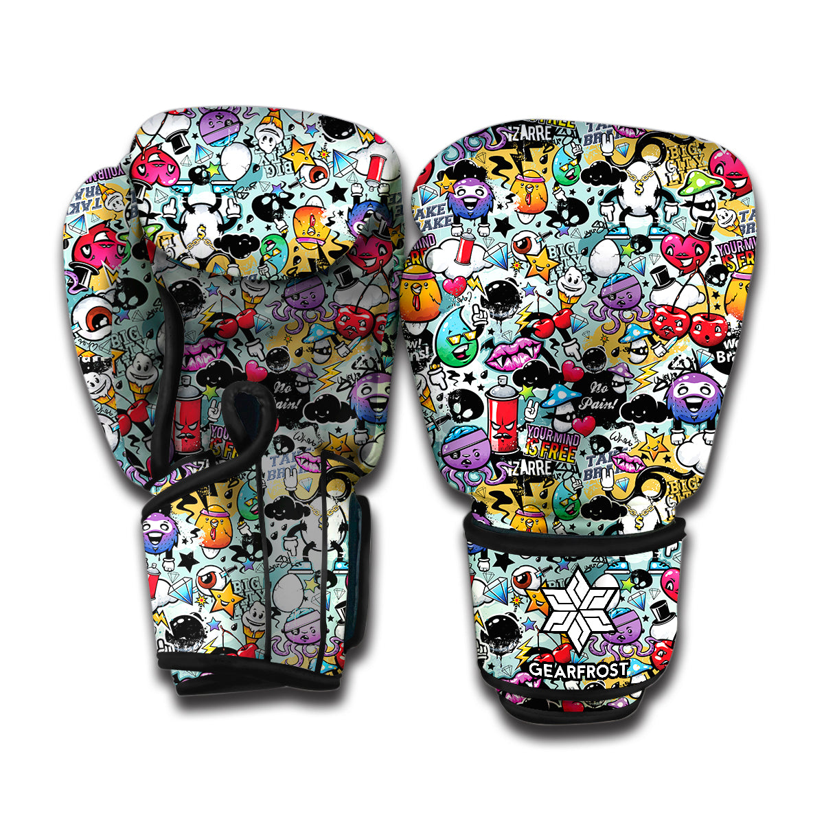 Graffiti Cartoon Characters Print Boxing Gloves