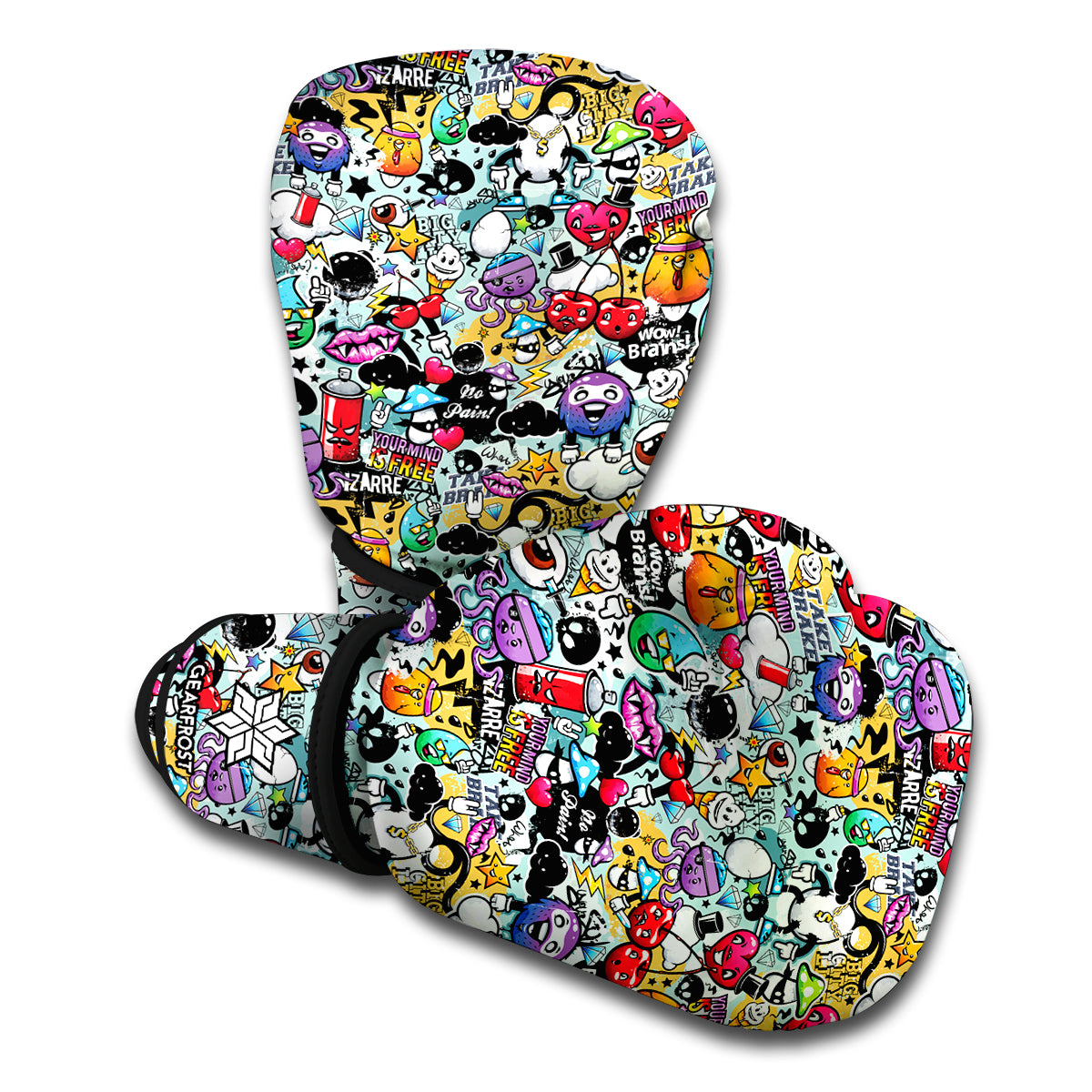Graffiti Cartoon Characters Print Boxing Gloves