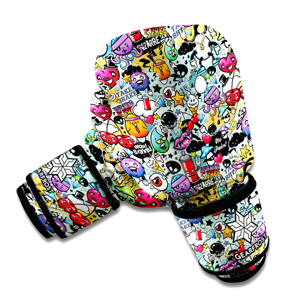 Graffiti Cartoon Characters Print Boxing Gloves