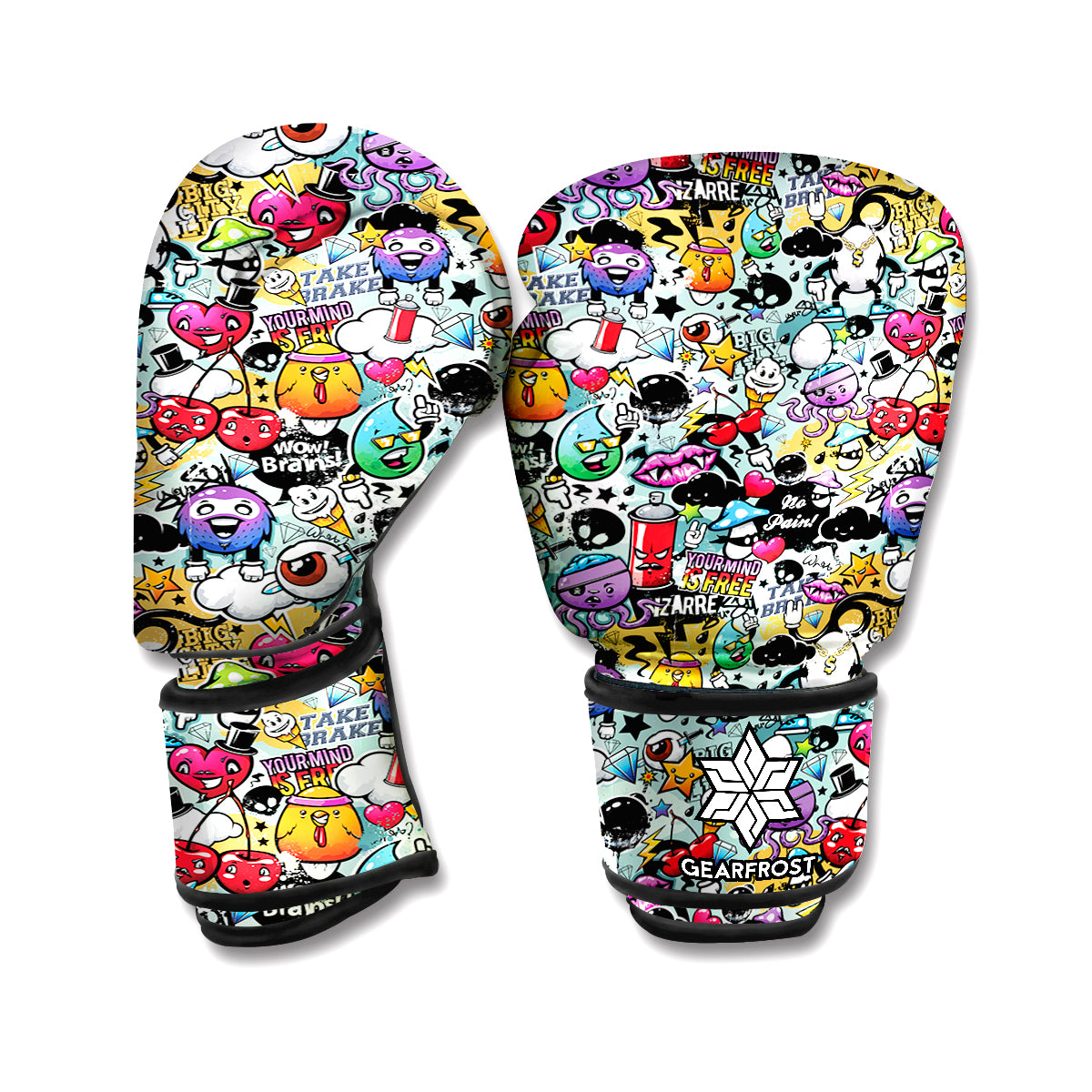 Graffiti Cartoon Characters Print Boxing Gloves