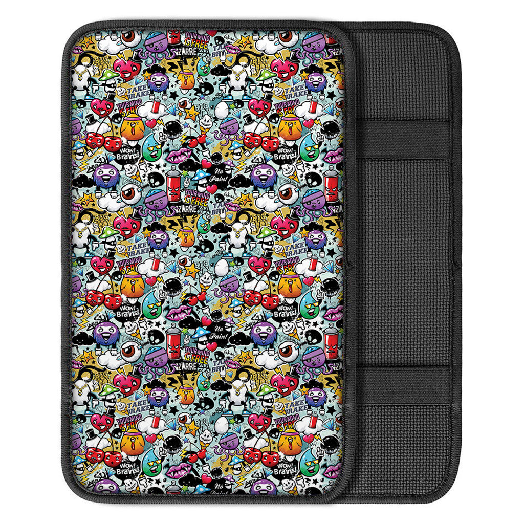 Graffiti Cartoon Characters Print Car Center Console Cover