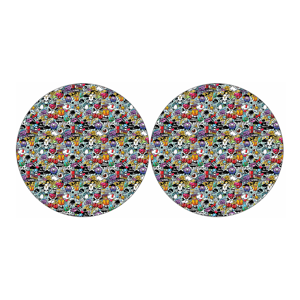 Graffiti Cartoon Characters Print Car Coasters