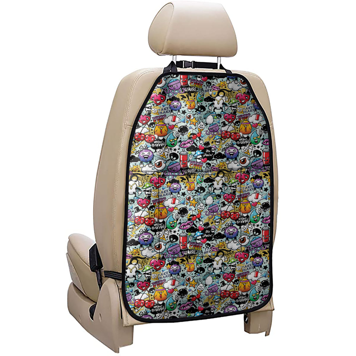 Graffiti Cartoon Characters Print Car Seat Organizers