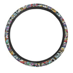 Graffiti Cartoon Characters Print Car Steering Wheel Cover