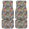 Graffiti Cartoon Characters Print Front and Back Car Floor Mats