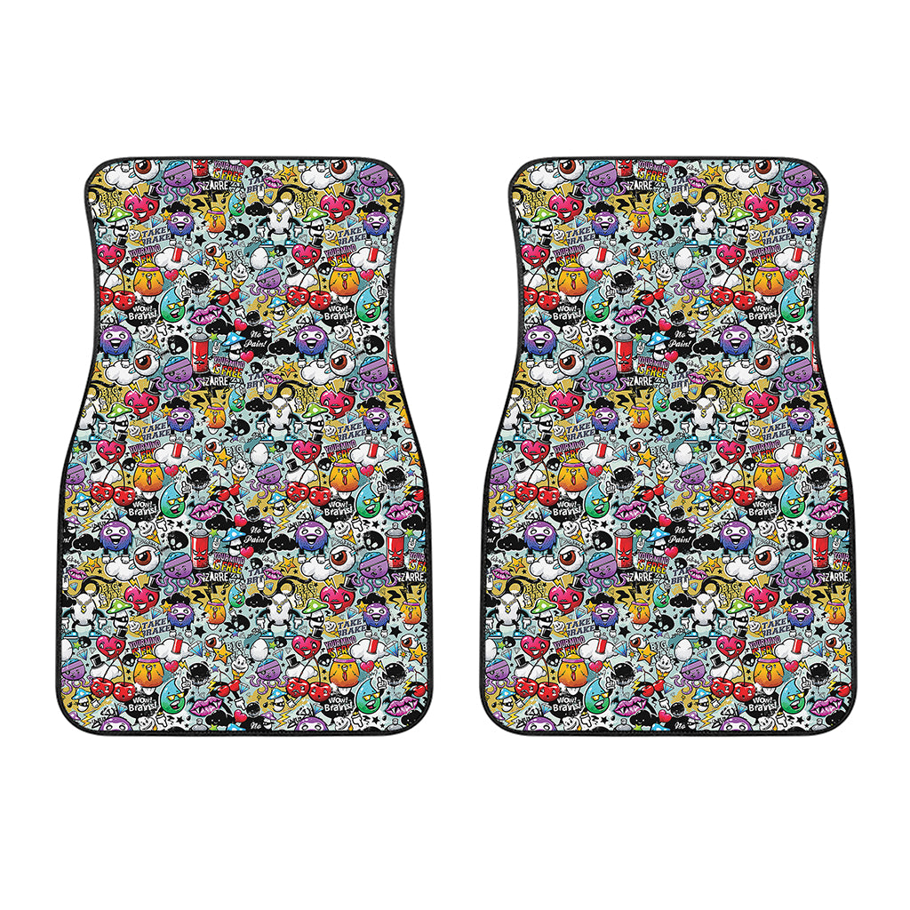 Graffiti Cartoon Characters Print Front Car Floor Mats