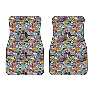 Graffiti Cartoon Characters Print Front Car Floor Mats