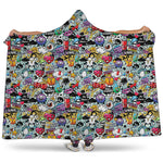 Graffiti Cartoon Characters Print Hooded Blanket