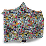 Graffiti Cartoon Characters Print Hooded Blanket
