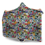 Graffiti Cartoon Characters Print Hooded Blanket