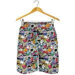 Graffiti Cartoon Characters Print Men's Shorts