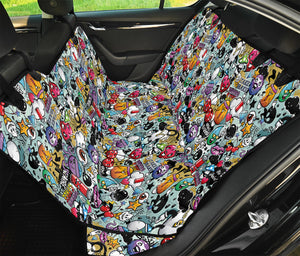 Graffiti Cartoon Characters Print Pet Car Back Seat Cover