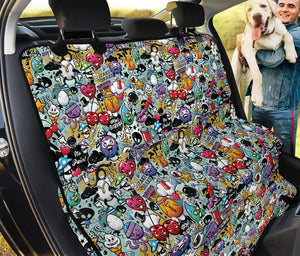 Graffiti Cartoon Characters Print Pet Car Back Seat Cover