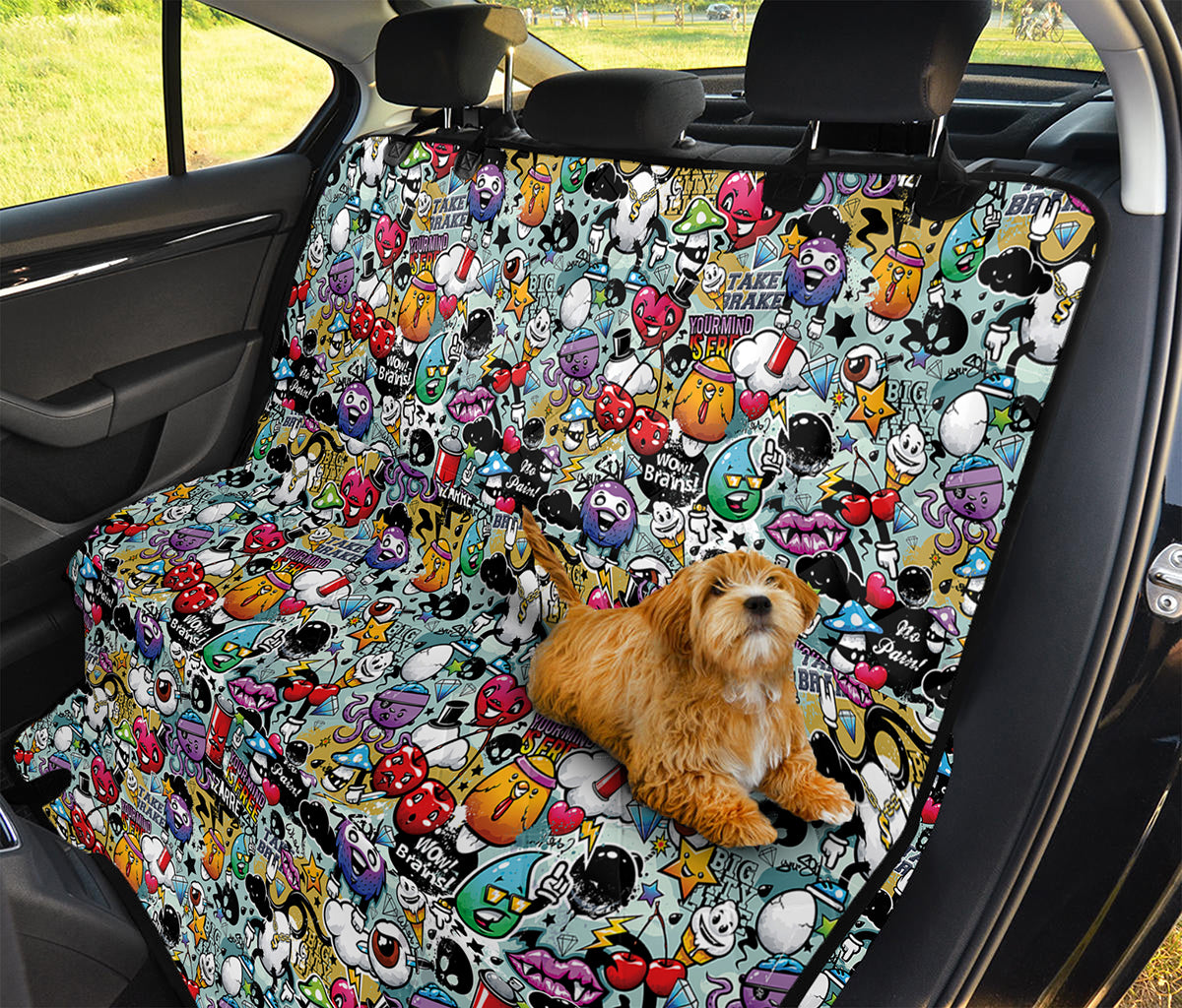 Graffiti Cartoon Characters Print Pet Car Back Seat Cover