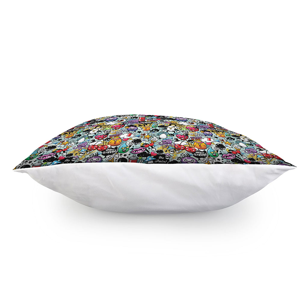 Graffiti Cartoon Characters Print Pillow Cover