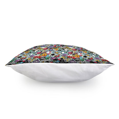 Graffiti Cartoon Characters Print Pillow Cover