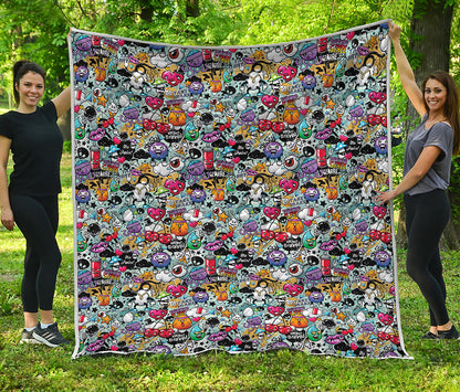 Graffiti Cartoon Characters Print Quilt
