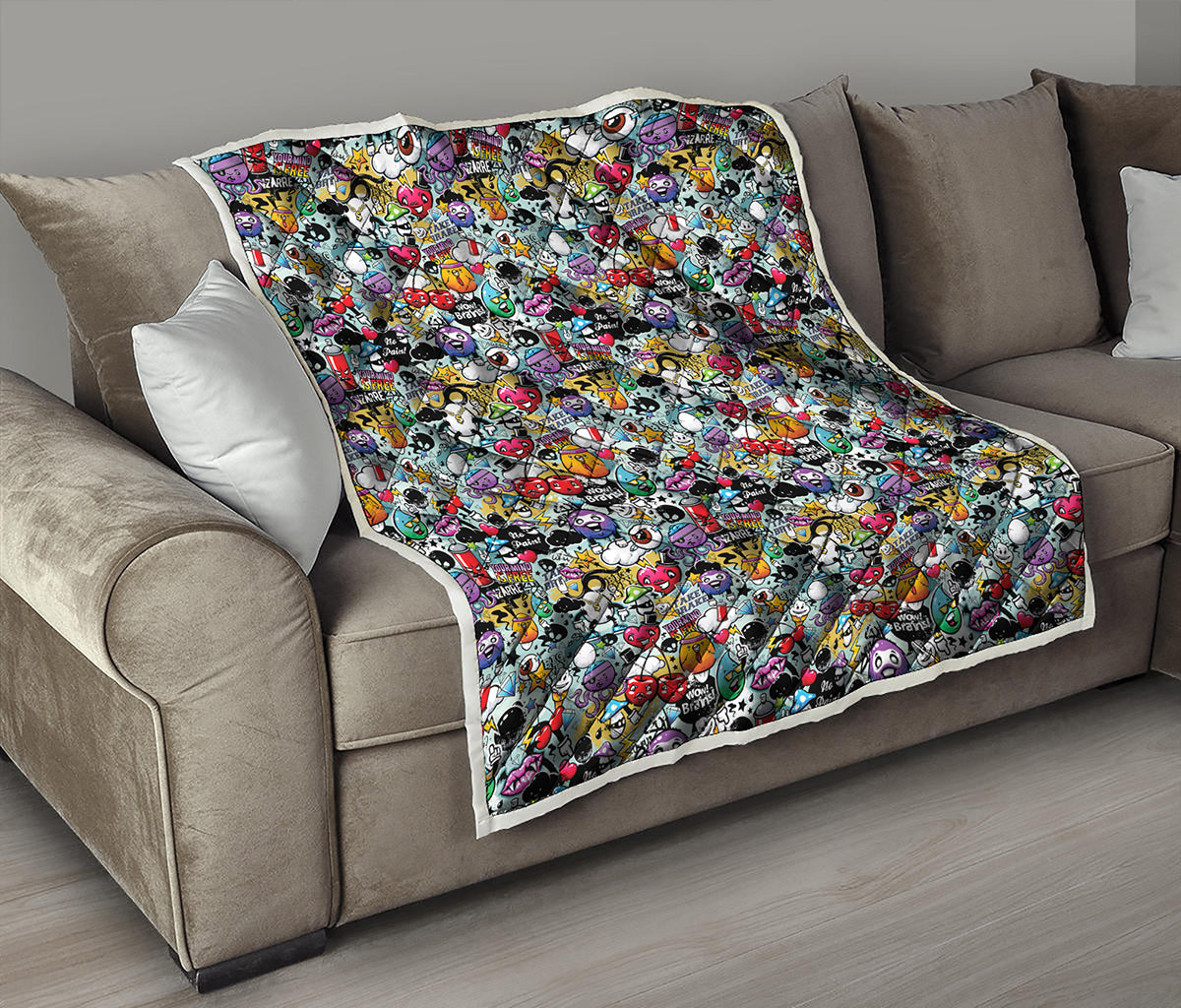 Graffiti Cartoon Characters Print Quilt