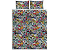 Graffiti Cartoon Characters Print Quilt Bed Set