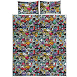 Graffiti Cartoon Characters Print Quilt Bed Set