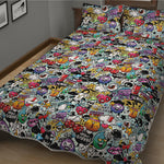 Graffiti Cartoon Characters Print Quilt Bed Set