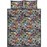 Graffiti Cartoon Characters Print Quilt Bed Set