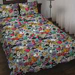 Graffiti Cartoon Characters Print Quilt Bed Set
