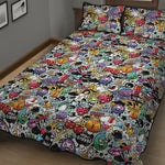 Graffiti Cartoon Characters Print Quilt Bed Set