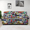 Graffiti Cartoon Characters Print Sofa Cover