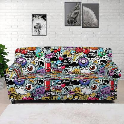 Graffiti Cartoon Characters Print Sofa Cover