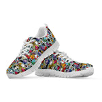 Graffiti Cartoon Characters Print White Sneakers