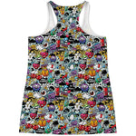Graffiti Cartoon Characters Print Women's Racerback Tank Top