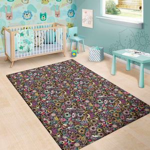 Graffiti Donut Pattern Print Area Rug