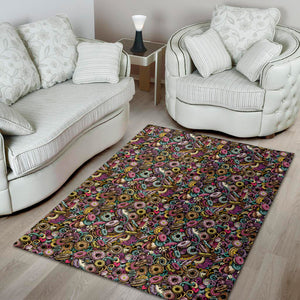 Graffiti Donut Pattern Print Area Rug