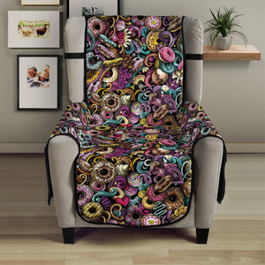 Graffiti Donut Pattern Print Armchair Protector