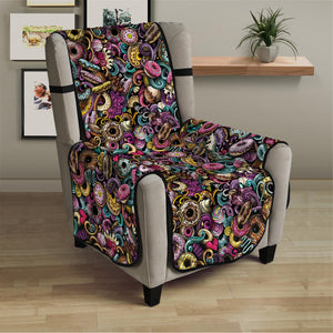 Graffiti Donut Pattern Print Armchair Protector