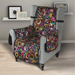 Graffiti Donut Pattern Print Armchair Protector